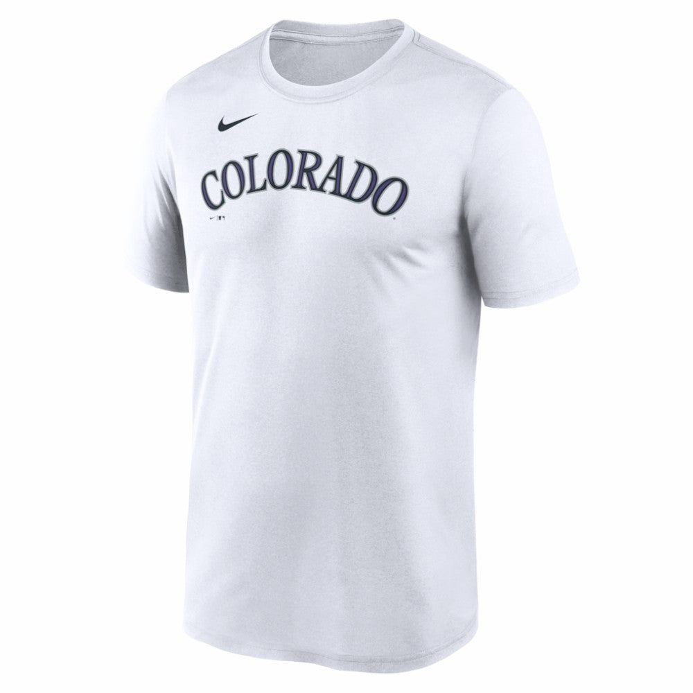 White Colorado Rockies Nike New Legend Wordmark Dri-FIT T-Shirt