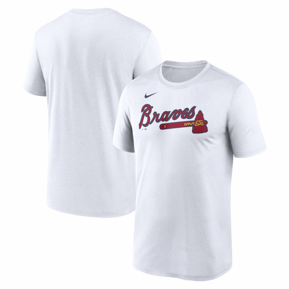 White Atlanta Braves Nike New Legend Wordmark Dri-FIT T-Shirt