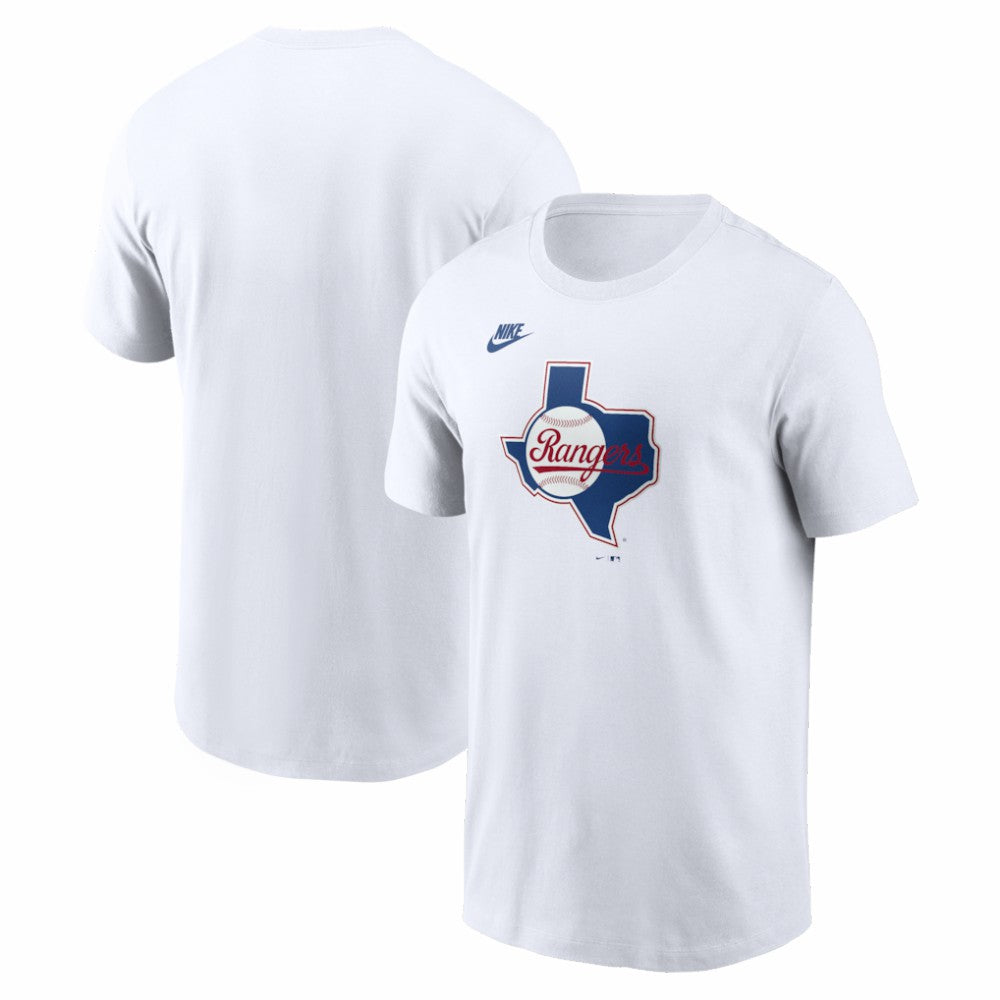 White Texas Rangers Nike Cooperstown Collection Logo T-Shirt