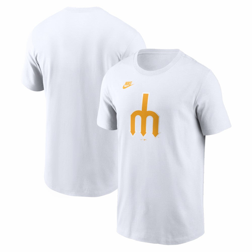 White Seattle Mariners Nike Cooperstown Collection Logo T-Shirt