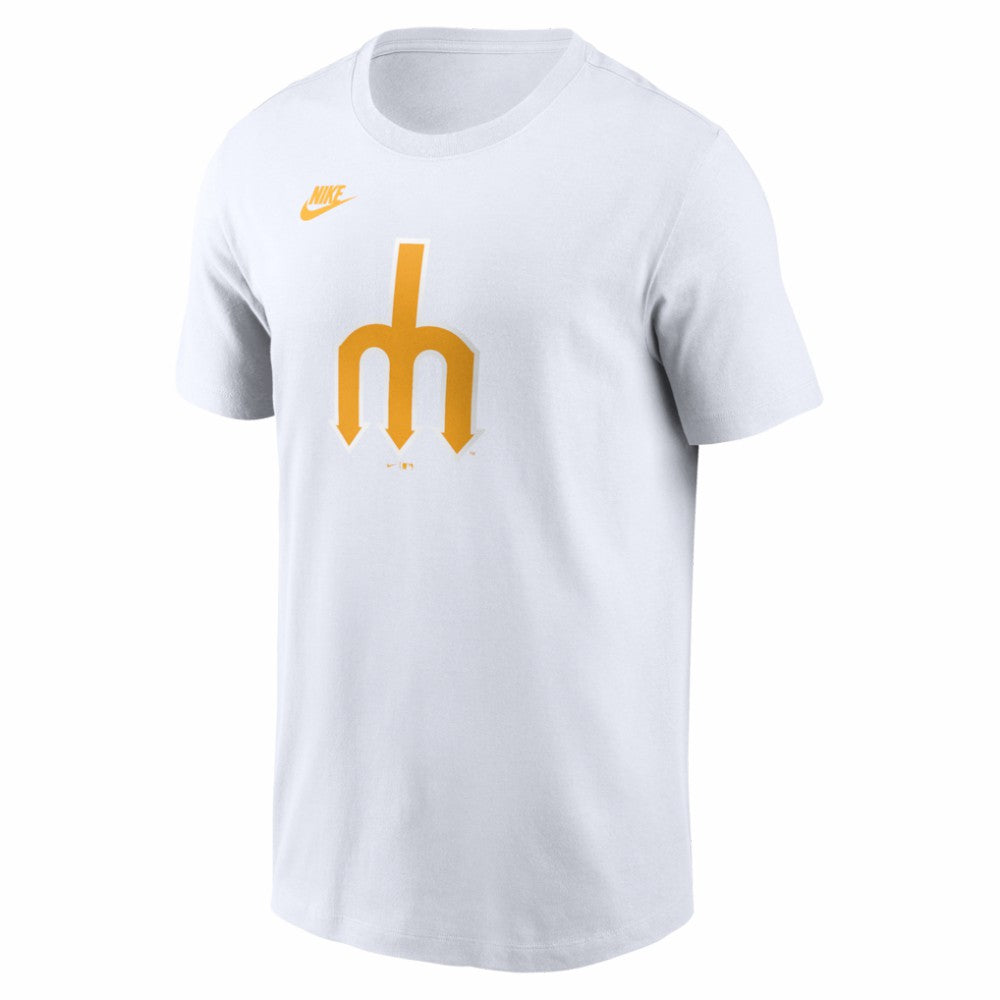 White Seattle Mariners Nike Cooperstown Collection Logo T-Shirt