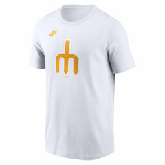White Seattle Mariners Nike Cooperstown Collection Logo T-Shirt