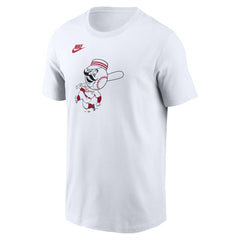 White Cincinnati Reds Nike Cooperstown Collection Logo T-Shirt