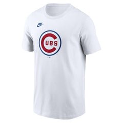 White Chicago Cubs Nike Cooperstown Collection Logo T-Shirt