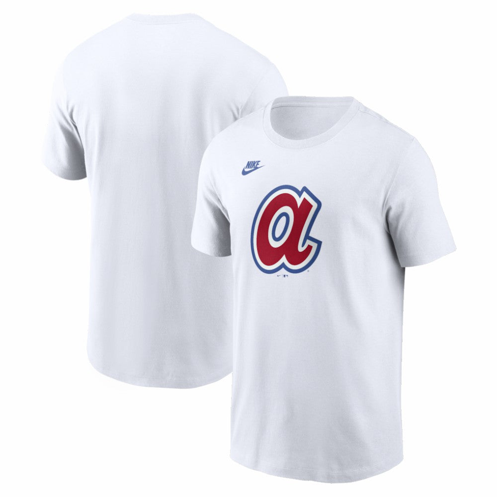 White Atlanta Braves Nike Cooperstown Collection Logo T-Shirt