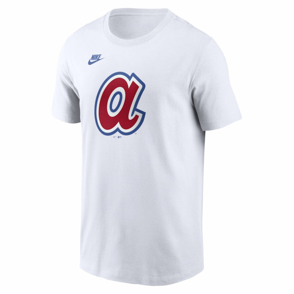 White Atlanta Braves Nike Cooperstown Collection Logo T-Shirt