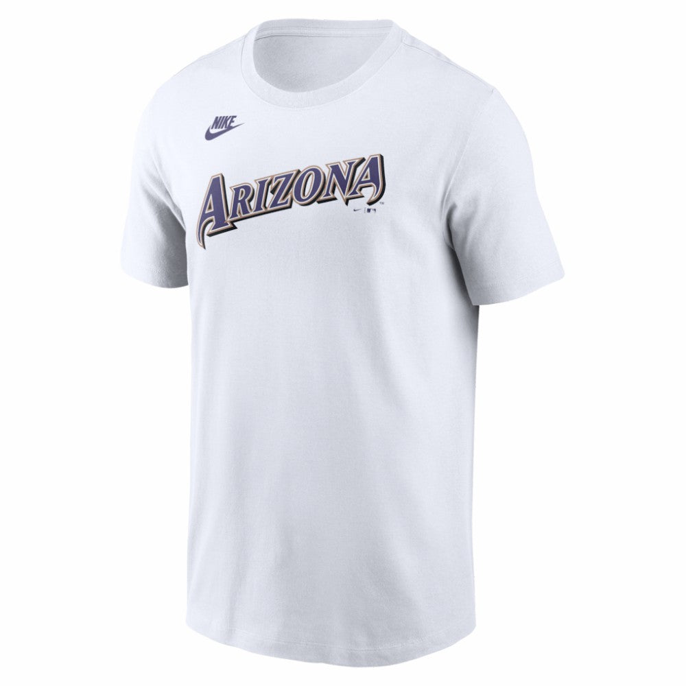White Arizona Diamondbacks Nike Cooperstown Collection Wordmark T-Shirt