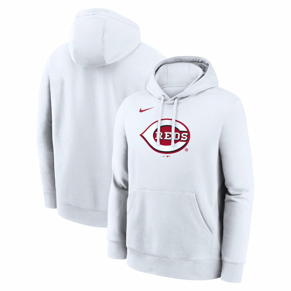 White Cincinnati Reds Nike Logo Club Hoodie