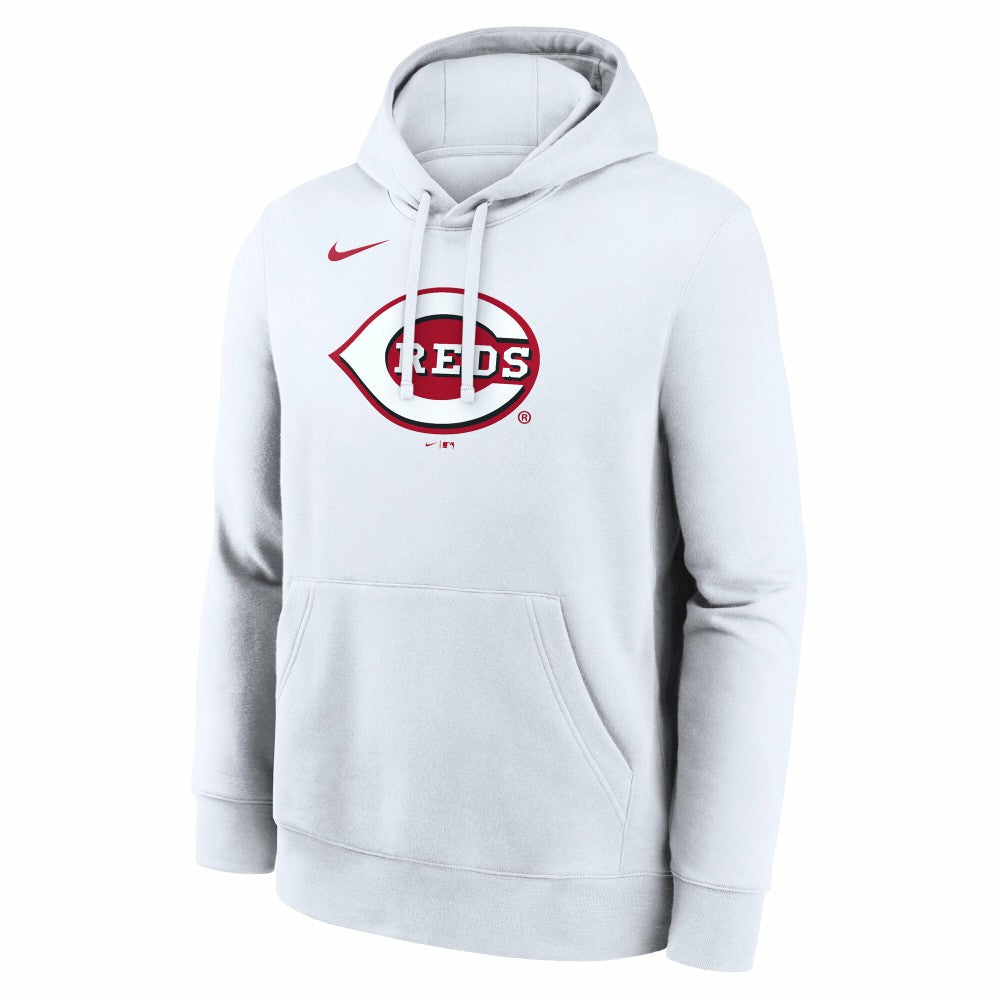 White Cincinnati Reds Nike Logo Club Hoodie