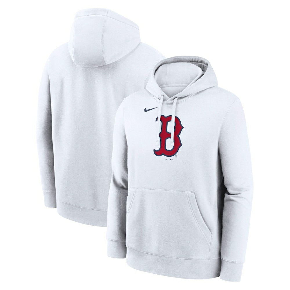 White Boston Red Sox Nike Logo Club Hoodie