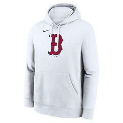 White Boston Red Sox Nike Logo Club Hoodie