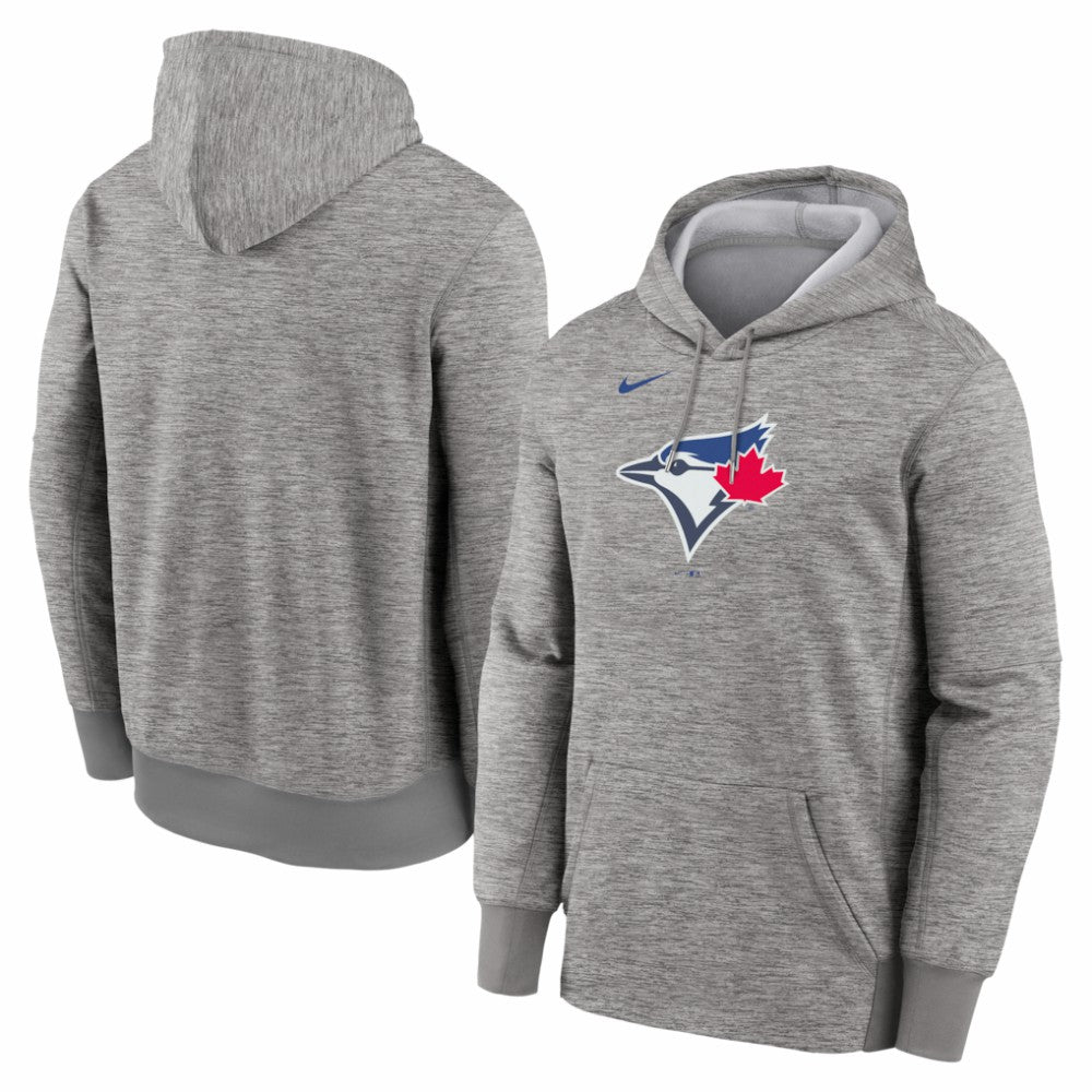Heather Gray Toronto Blue Jays Nike Primary Logo Therma Hoodie