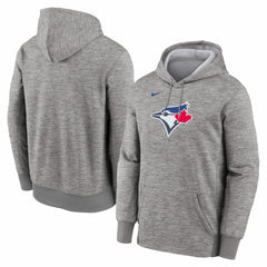 Heather Gray Toronto Blue Jays Nike Primary Logo Therma Hoodie