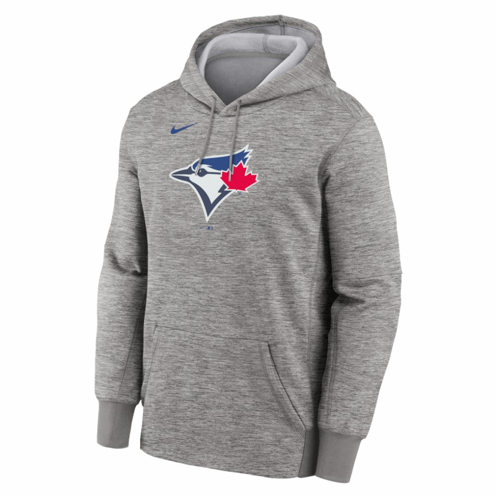 Heather Gray Toronto Blue Jays Nike Primary Logo Therma Hoodie