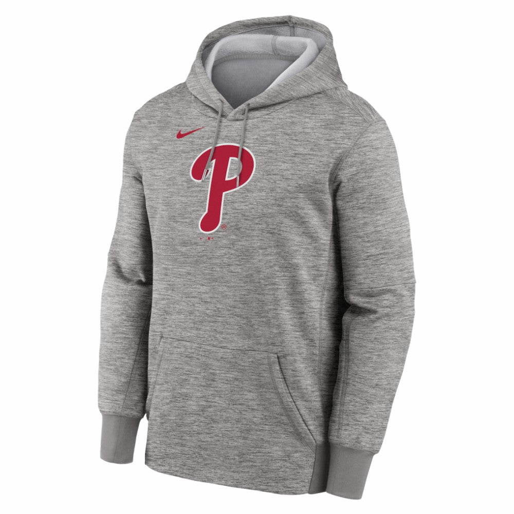 Heather Gray Philadelphia Phillies Nike Primary Logo Therma Hoodie