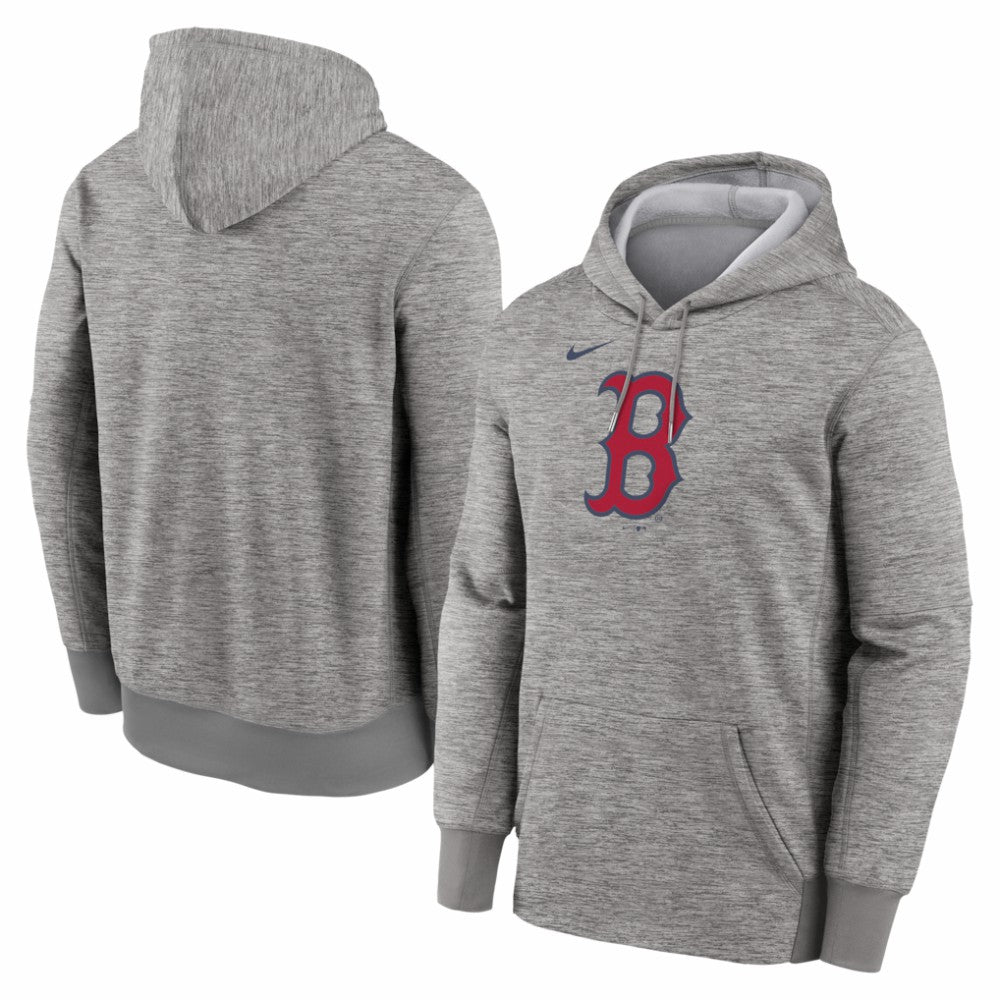 Heather Gray Boston Red Sox Nike Primary Logo Therma Hoodie
