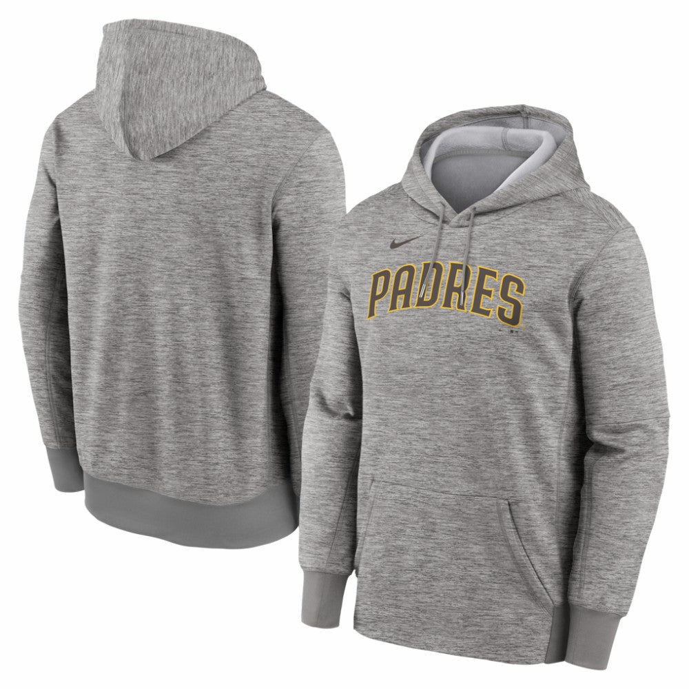 Heather Gray San Diego Padres Nike Primary Wordmark Therma Hoodie