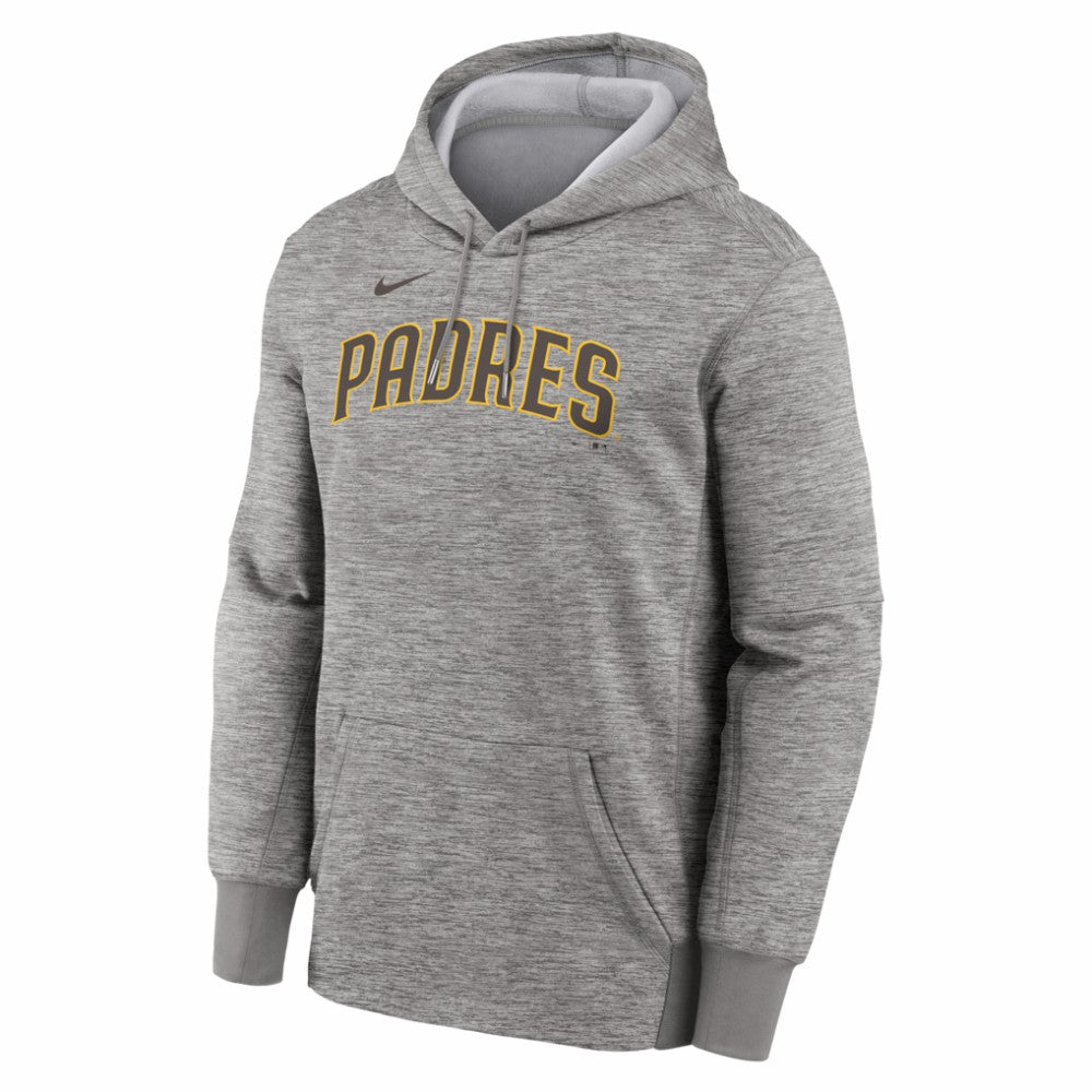 Heather Gray San Diego Padres Nike Primary Wordmark Therma Hoodie