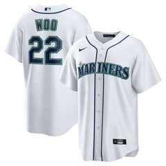 White Bryan Woo Seattle Mariners Nike Home Replica Jersey