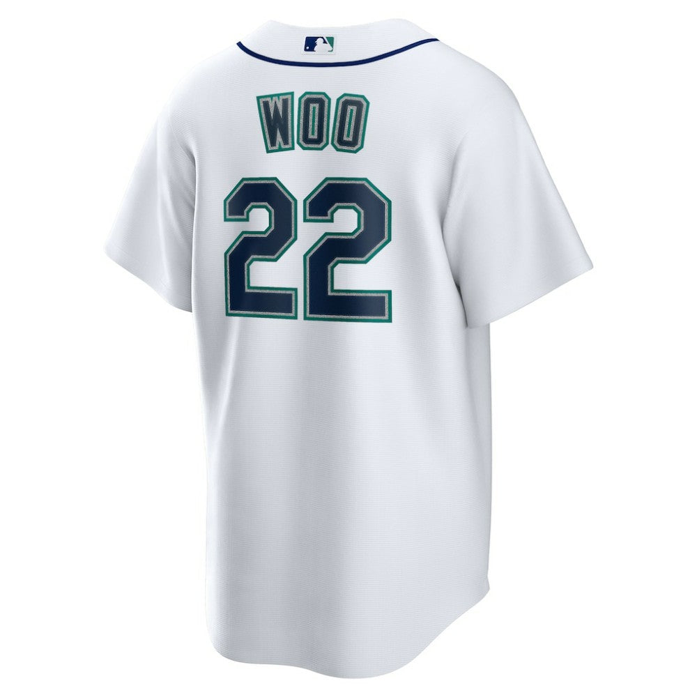 White Bryan Woo Seattle Mariners Nike Home Replica Jersey