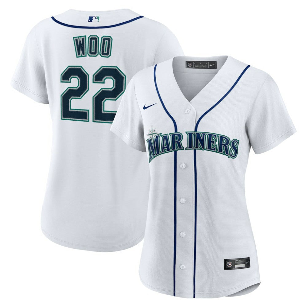 White Bryan Woo Seattle Mariners Nike Women's Home Replica Jersey