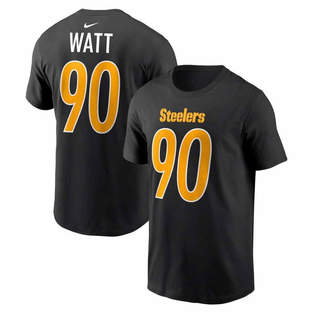 T.J. Watt  Carbon Name & Number T-Shirt - Pittsburgh Steelers T-shirts
