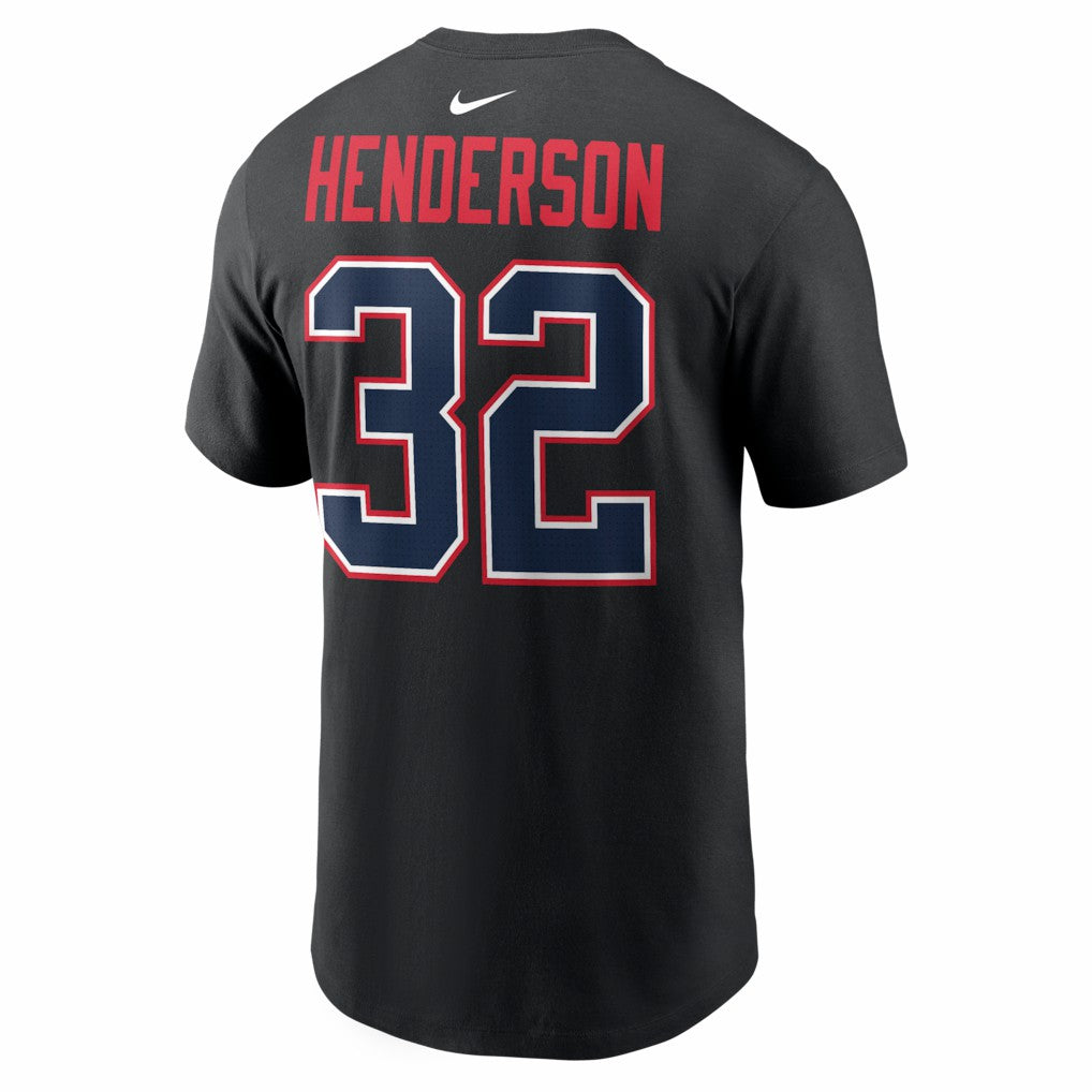 TreVeyon Henderson  Carbon Name & Number T-Shirt - New England Patriots T-shirts