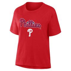 Red Philadelphia Phillies Fanatics Women's Lockup Legacy T-Shirt