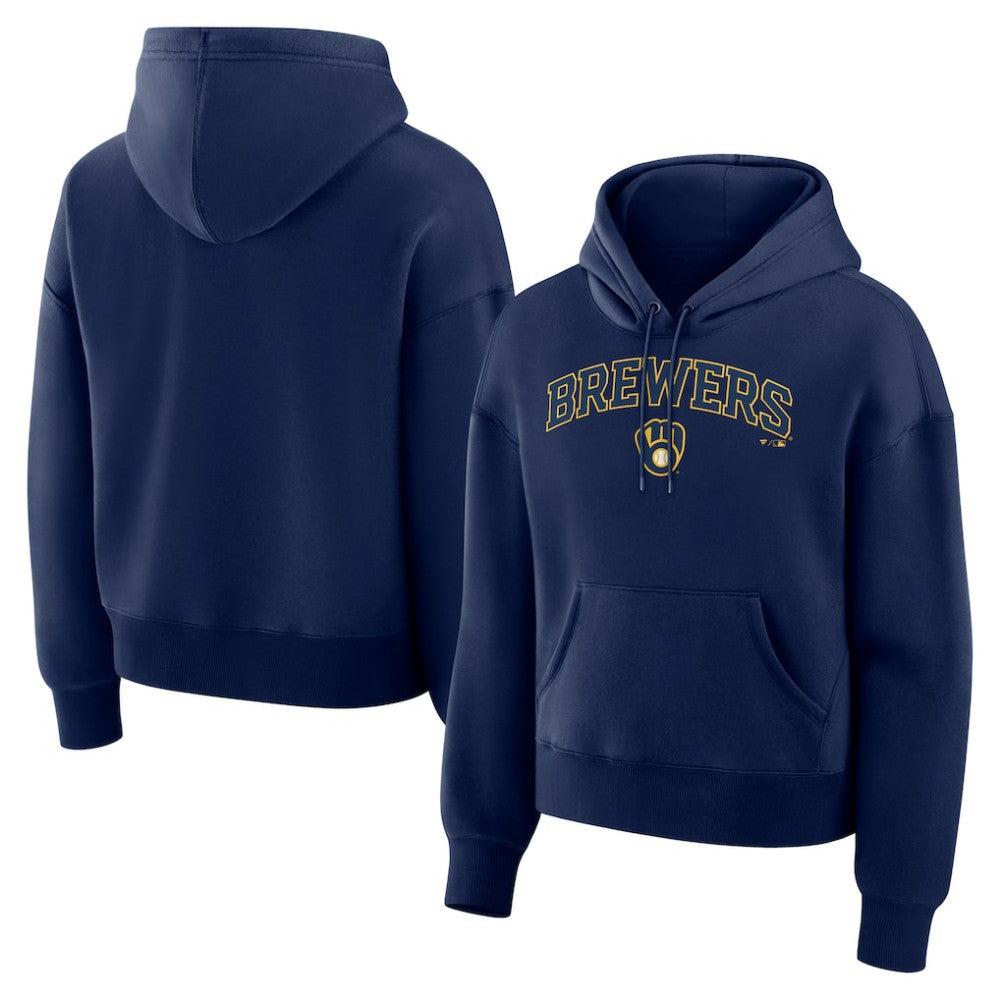 Navy Milwaukee Brewers Fanatics Women's Lockup Legacy Fleece Hoodie
