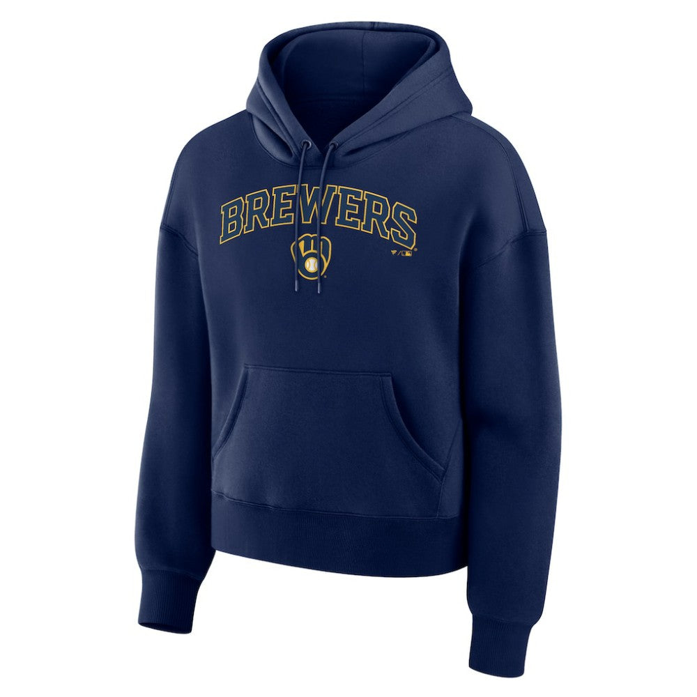 Navy Milwaukee Brewers Fanatics Women's Lockup Legacy Fleece Hoodie