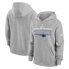Women's 2025 AFC Champions Locker Room Trophy Collection Club Fleece Hoodie - New England Patriots Hoodies