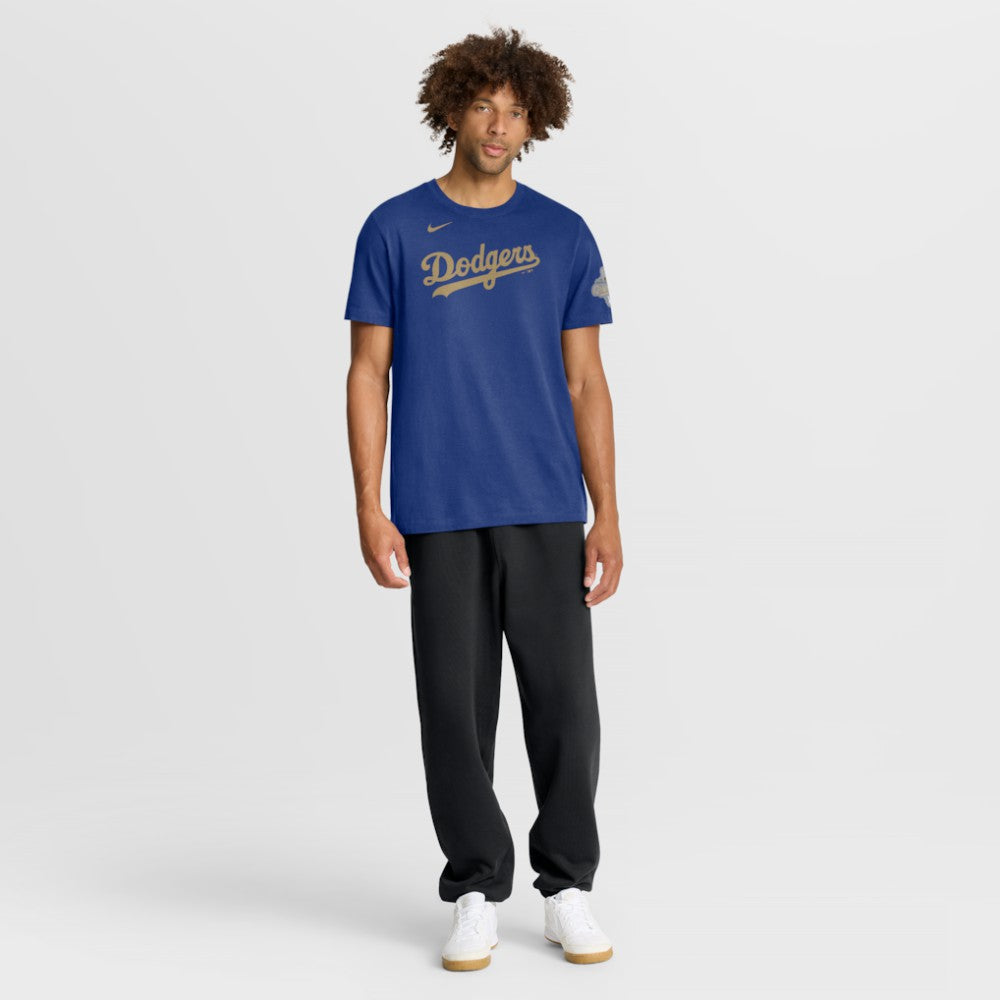 Royal Los Angeles Dodgers Nike 2026 Gold Collection Wordmark T-Shirt