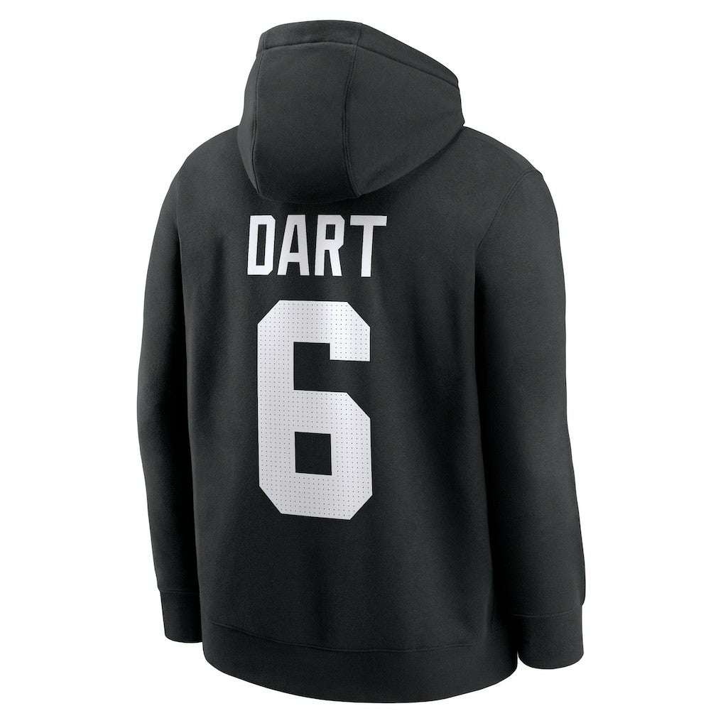Jaxson Dart  Player Name & Number Fleece Hoodie - New York Giants Hoodies