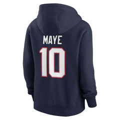 Drake Maye  Women's Player Name & Number Fleece Hoodie - New England Patriots Hoodies