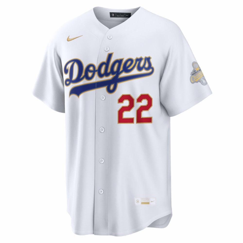 White Clayton Kershaw Los Angeles Dodgers Nike 2026 Gold Collection Stadium Jersey