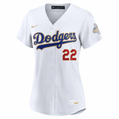 White Clayton Kershaw Los Angeles Dodgers Nike Women's 2026 Gold Collection Stadium Jersey