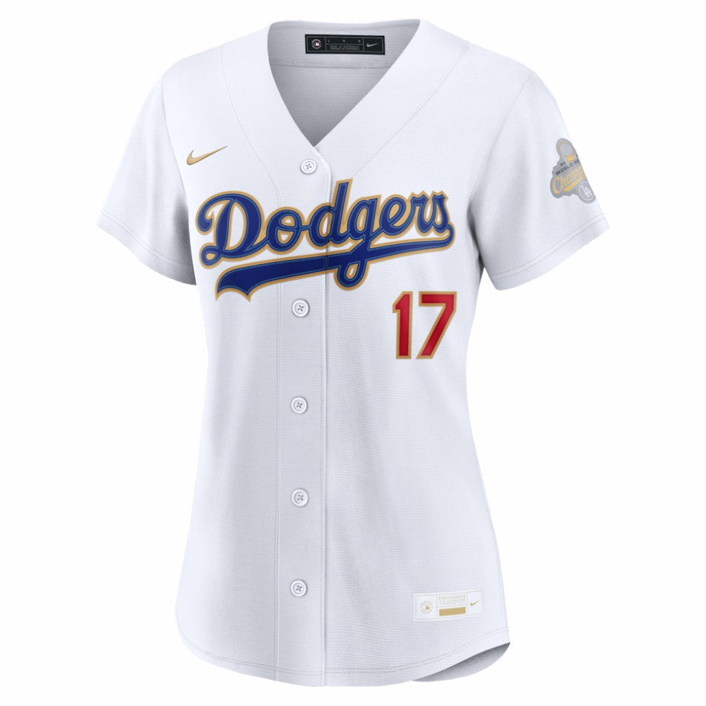 White Shohei Ohtani Los Angeles Dodgers Nike Women's 2026 Gold Collection Stadium Jersey
