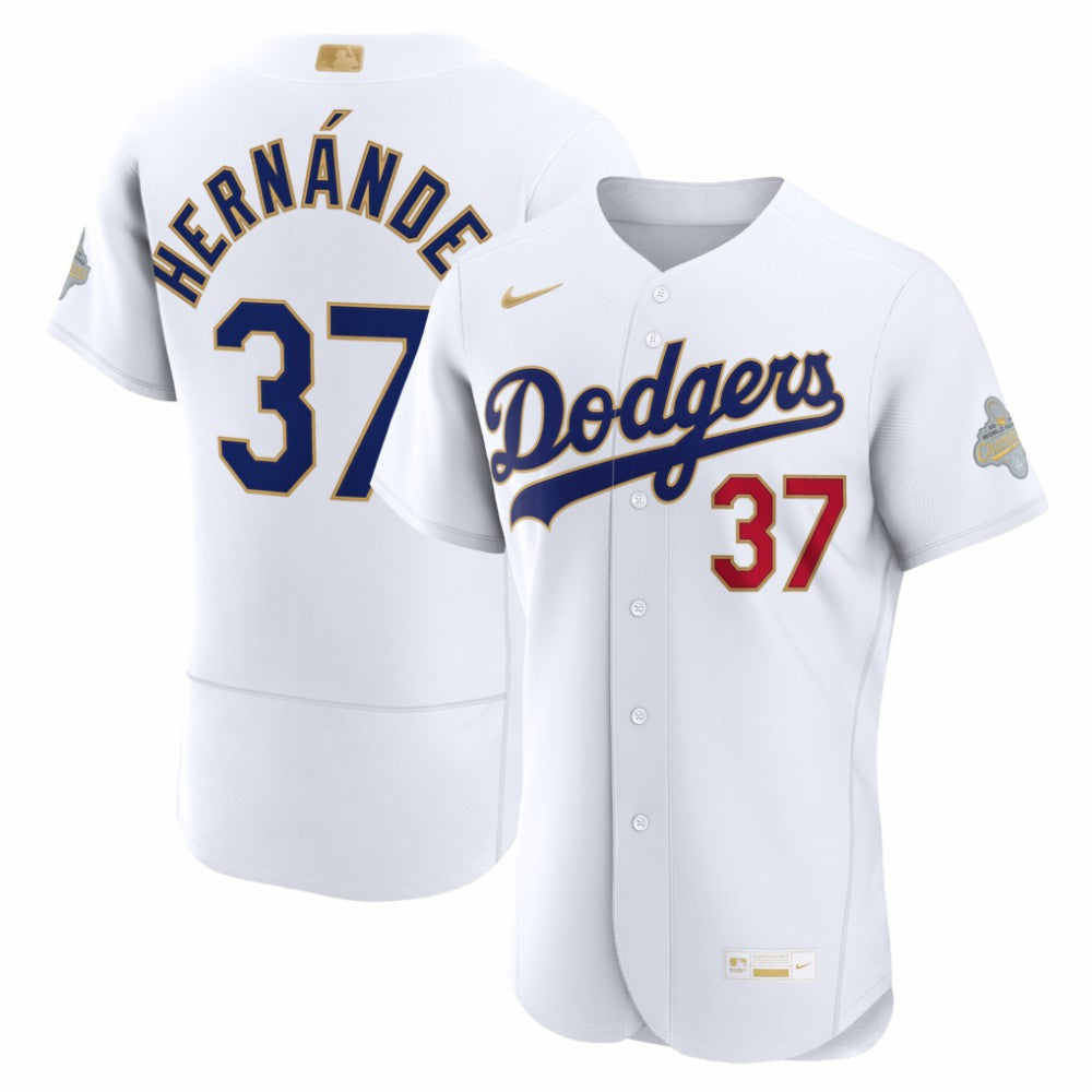 White Teoscar Hernández Los Angeles Dodgers Nike 2026 Gold Collection Authentic Jersey