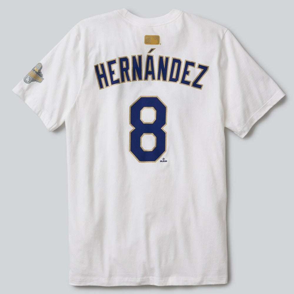 White Enrique Hernández Los Angeles Dodgers Nike 2026 Gold Collection Name & Number T-Shirt