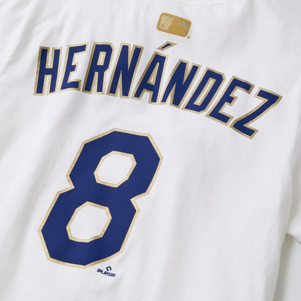 White Enrique Hernández Los Angeles Dodgers Nike 2026 Gold Collection Name & Number T-Shirt