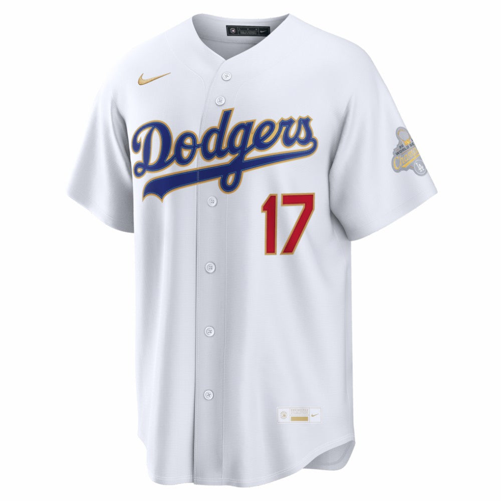 White Shohei Ohtani Los Angeles Dodgers Nike 2026 Gold Collection Kanji Stadium Jersey