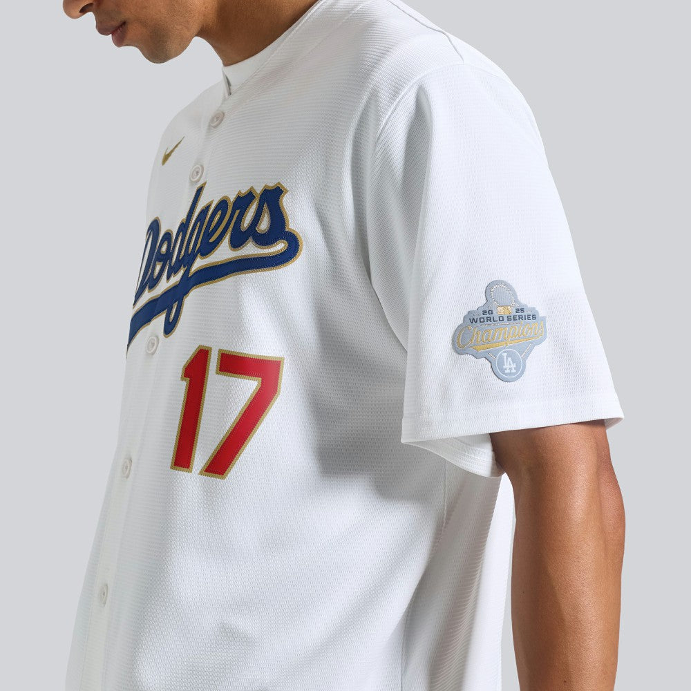 White Shohei Ohtani Los Angeles Dodgers Nike 2026 Gold Collection Kanji Stadium Jersey
