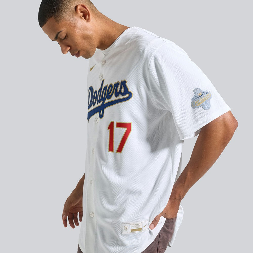 White Shohei Ohtani Los Angeles Dodgers Nike 2026 Gold Collection Kanji Stadium Jersey