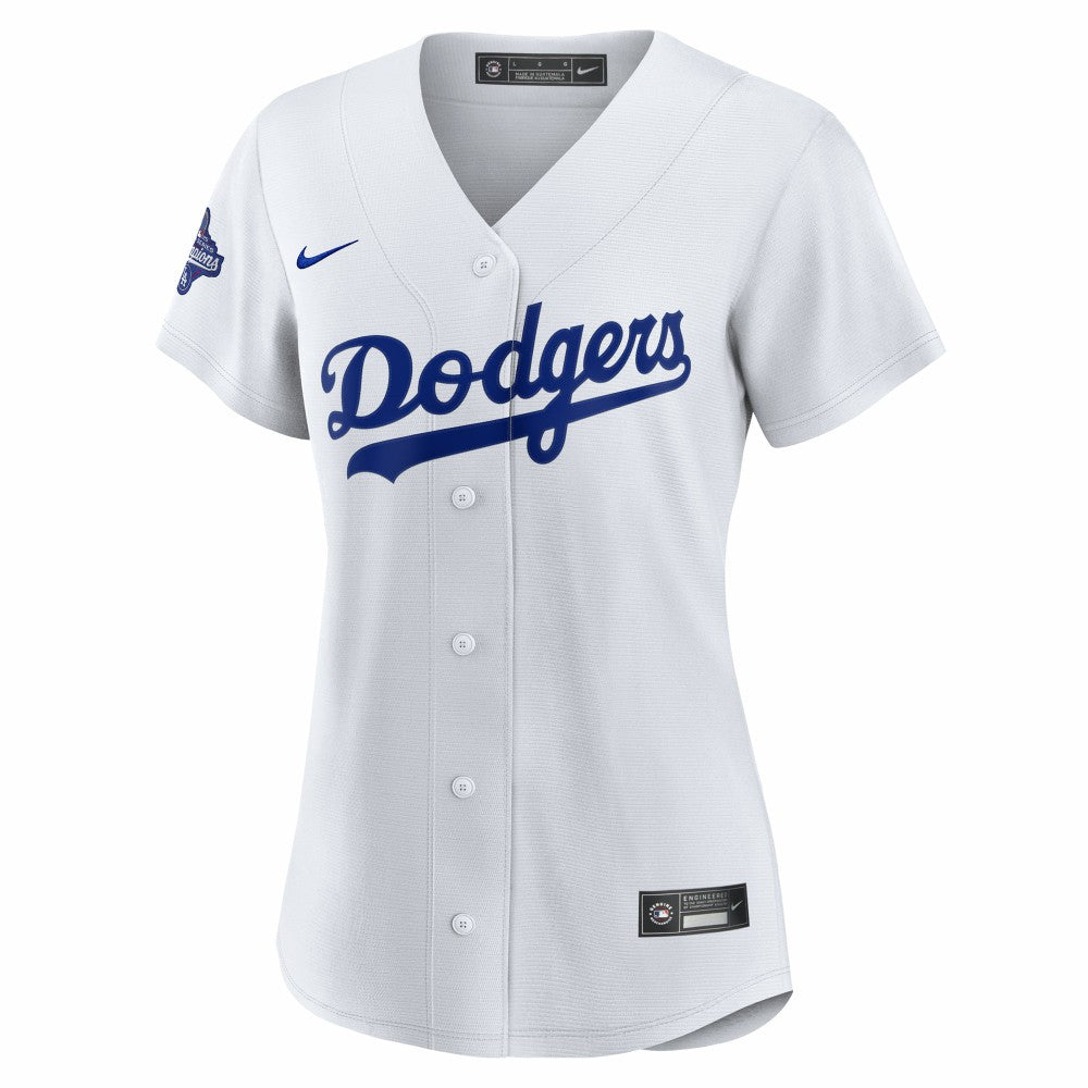 White Clayton Kershaw Los Angeles Dodgers Nike Women's Home 2025 World Series Champions Replica Jersey