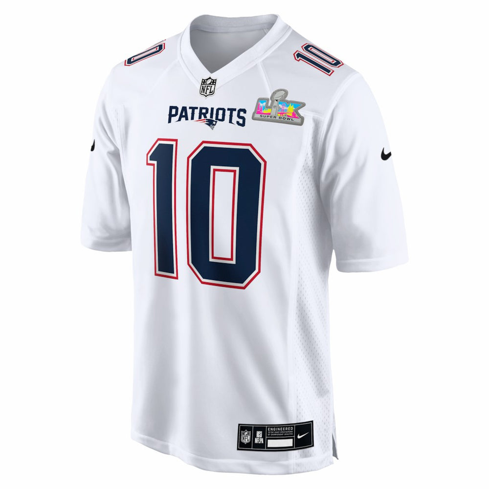 Drake Maye  Super Bowl LX Patch Tundra Fashion Game Jersey - New England Patriots Jerseys