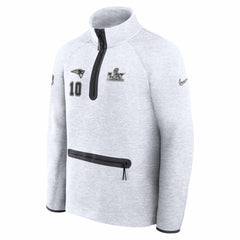 Drake Maye  Super Bowl LX Opening Night Tech Fleece Half-Zip Sweatshirt - New England Patriots Sweatshirts