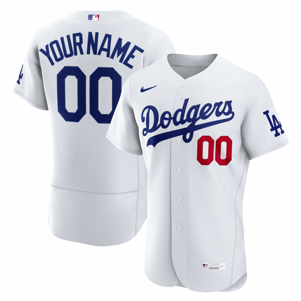 White Los Angeles Dodgers Nike Home Authentic Custom Jersey