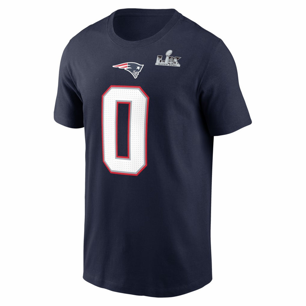 Christian Gonzalez  Super Bowl LX Patch Name & Number T-Shirt - New England Patriots T-shirts