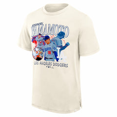Cream Yoshinobu Yamamoto Los Angeles Dodgers Fanatics Montage T-Shirt