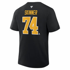 NHL Stuart Skinner Pittsburgh Penguins Fanatics Authentic Stack Name & Number T-Shirt